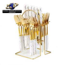 24-Piece Sets Handle Knife Set Nordic and Western Style Tableware for Gifts